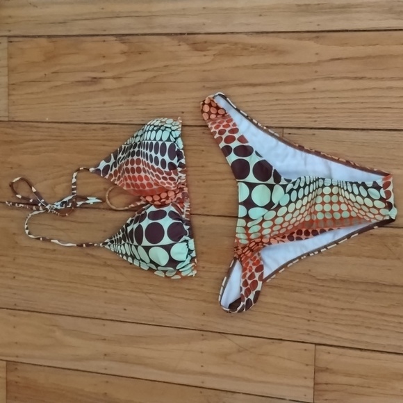 NWOT Shein psychedelic bikini with ruched skirt and head scarf Sz XL 3 PIECES! - Picture 13 of 16